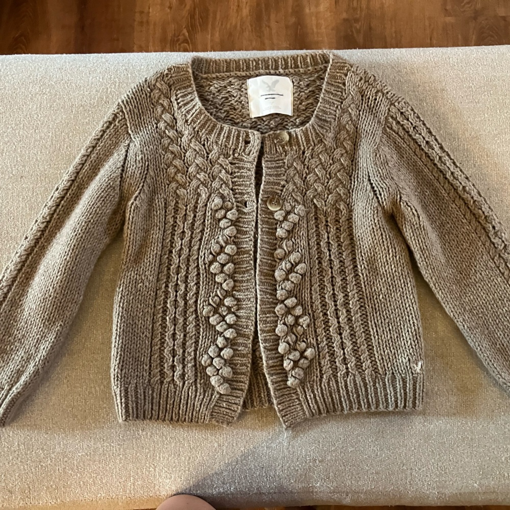 American Eagle Outfitters Tan Cable Knit Cardigan